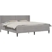 vidaXL Bettgestell mit Matratze Hellgrau 200 x 200 cm Samt