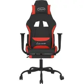 vidaXL Gaming-Stuhl mit Massage & Fußstütze Schwarz und Rot Stoff