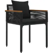 vidaXL Gartenmöbel Set 4 stk. Schwarz Poly-Rattan
