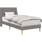 vidaXL Bettrahmen Uni mit Kopfteil Taupe 90 x 200 cm Stoff