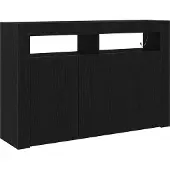 vidaXL Sideboard Schwarz Eichen-Optik 116 x 30 x 75 cm Holzwerkstoff