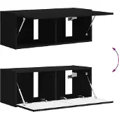 vidaXL TV-Wandschrank Schwarz 78,5 x 31 x 29,5 cm Holzwerkstoff