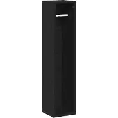 vidaXL Badezimmerschrank mit Rollenhalter Schwarz 20,5x20x90 cm