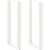 vidaXL Bartischbeine U-Form 2 Stk. Weiß 60x(110-111) cm Stahl