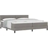 vidaXL Boxspringbett mit Kopfteil Taupe 200 x 200 cm Stoff