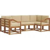 vidaXL Outdoor-Sofagarnitur 6 stk. Natur und Beige