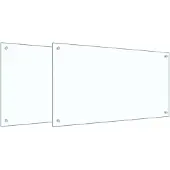 vidaXL Küchenrückwand 2 stk. Transparent 90 x 50 cm Gehärtetes Glas