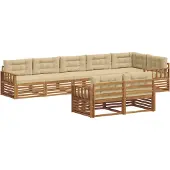vidaXL Outdoor-Sofagarnitur 8 stk. Natur und Beige