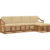 vidaXL Outdoor-Sofagarnitur 5 stk. Natur und Beige