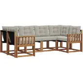 vidaXL Outdoor-Sofagarnitur 6 Stk. Natürlich und Hellgrau