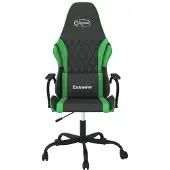 vidaXL Gaming-Stuhl mit Massagefunktion Schwarz und Grün Kunstleder