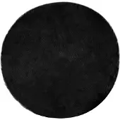vidaXL Kunstschaffell Teppich Tafalla Schwarz Ø 160 cm Polyester