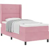 vidaXL Boxspringbett mit Kopfteil Rosa 100 x 200 cm Samt
