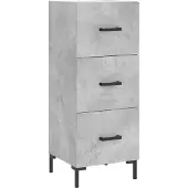 vidaXL Highboard Betongrau 34,5x34x180 cm Holzwerkstoff