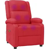 vidaXL Massagesessel Rot Kunstleder