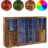 vidaXL LED-Sideboard Altholz 163 x 37 x 100 cm Holzwerkstoff