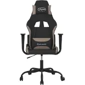 vidaXL Gaming-Stuhl mit Massagefunktion Schwarz und Taupe Stoff