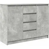 vidaXL Sideboard mit Schubladen Betongrau 100,5x35x76 cm Holzwerkstoff