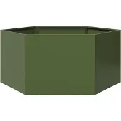vidaXL Pflanzkübel Olivgrün Sechseckig 104x90x45 Stahl