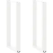 vidaXL Bartischbeine U-Form 2 Stk. Weiß 60x(100-101) cm Stahl