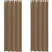 vidaXL Voile Vorhänge mit Ösen 2 Stk. Hellbraun