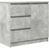 vidaXL Sideboard mit Schublade Betongrau 71x35x65 cm Holzwerkstoff
