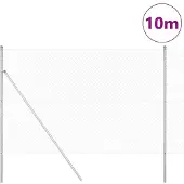 vidaXL Bodenmontierter Maschendrahtzaun 10 x 1,5 m Verzinkter Stahl