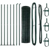 vidaXL Euro-Zaun mit Betonsockel 10 x 1 m PVC-beschichteter Stahl Grün