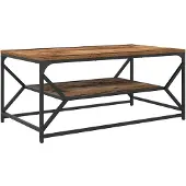 vidaXL Couchtisch Altholz 90 x 50 x 40 cm Ingenieure Holz und Stahl