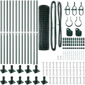 vidaXL Euro-Zaun mit Betonsockel 25 x 0,8 m PVC-beschichteter Stahl