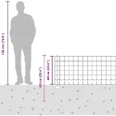 vidaXL Euro-Zaun mit Pfosten 50 x 0,6 m Verzinkter Stahl Silber Netz