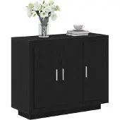 vidaXL Sideboard Schwarz Eichen-Optik 92 x 35 x 75 cm Holzwerkstoff