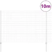 vidaXL Euro-Zaun mit Pfosten 10 x 1,6 m Verzinkter Stahl Silber Netz