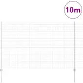 vidaXL Euro-Zaun mit Pfosten 10 x 1,6 m Verzinkter Stahl Silber Netz