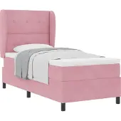 vidaXL Boxspringbett mit Kopfteil Rosa 200 x 100 cm Samt