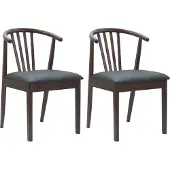 vidaXL Esszimmerstuhl 2 Stk. Solides Gummiholz Hellbraun und Schwarz