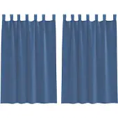 vidaXL Voile Vorhänge mit Stangentaschen 2 Stk. Königsblau