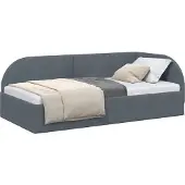 vidaXL Eckbettgestell mit Kopfteil Dunkelgrau 80 cm x 200 cm Samt