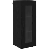 vidaXL Wandschrank Schwarz Eichen-Optik 34,5 x 34 x 90 cm