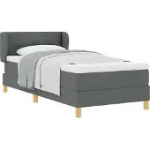 vidaXL Boxspringbett mit Kopfteil Dunkelgrau 90 x 200 cm Stoff
