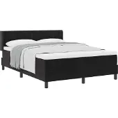 vidaXL Boxspringbett mit Kopfteil Schwarz 190 x 140 cm Samt