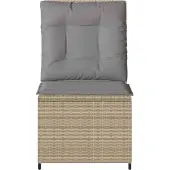 vidaXL Garten-Sofa mit Kissen Beige und Grau Poly-Rattan