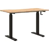 vidaXL Schreibtisch Schwarz und Natur 120 x 60 cm Massivholz Eiche