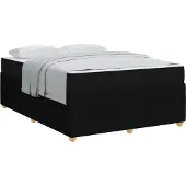 vidaXL Bettrahmen mit Matratze Schwarz 140 x 200 cm Stoff