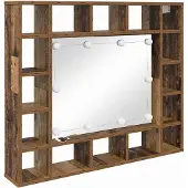 vidaXL Spiegelschrank Altholz 91 x 15 x 76,5 cm Holzwerkstoff