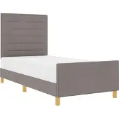 vidaXL Bettgestell mit Kopfteil Taupe 90 x 190 cm Stoff