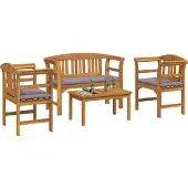 vidaXL Gartenrosen-Lounge-Set 4 Stk. Massivholz Akazie