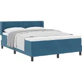 vidaXL Boxspringbett mit Kopfteil Dunkelblau 190 x 140 cm Samt