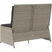 vidaXL Gartenbank Hellgrau Poly-Rattan