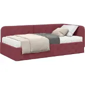 vidaXL Eckbettgestell Weinrot 90 x 190 cm Stoff